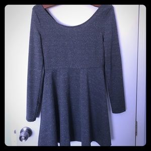 Grey H&M long sleeve skater dress